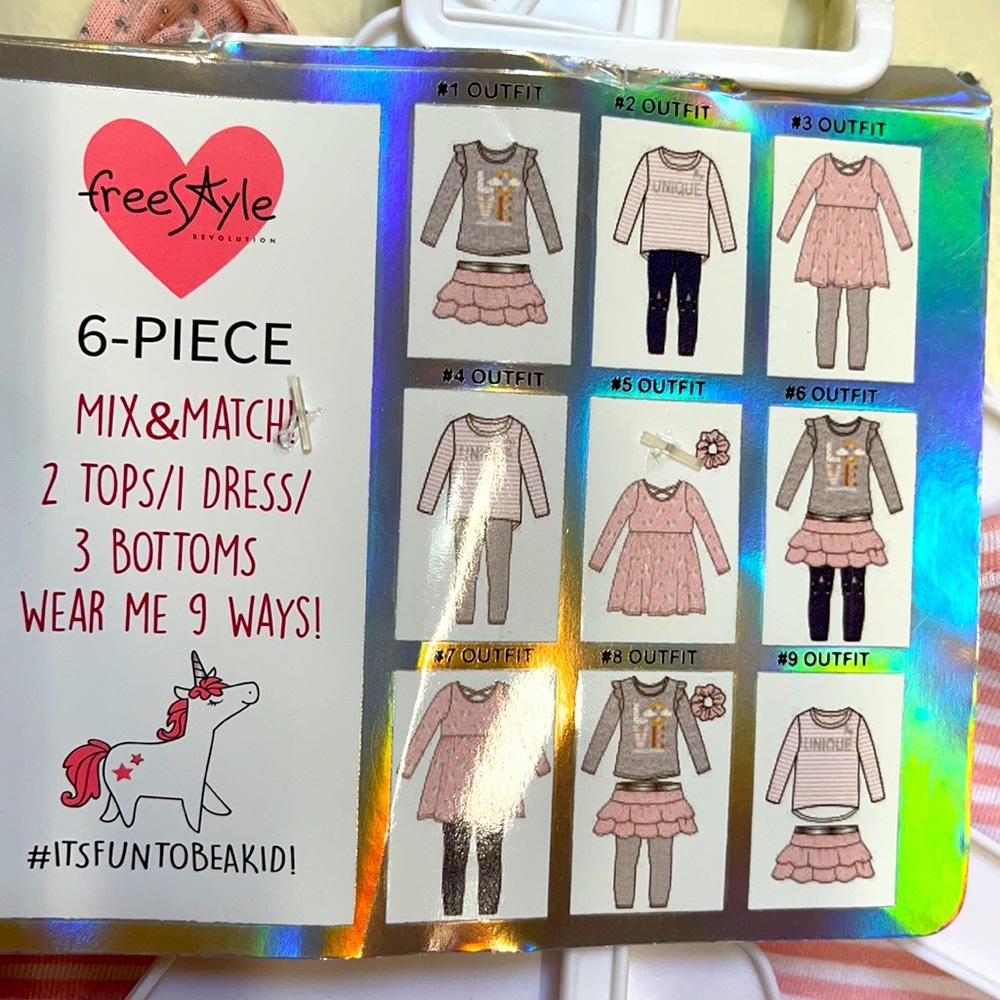 🔥FreeStyle Kid-Pack 6-Piece Mix & Match, 2-Tops/ 1 Dress/ 3-Bottoms